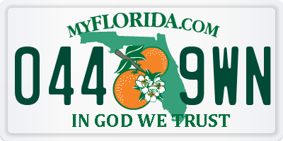 FL license plate 0449WN