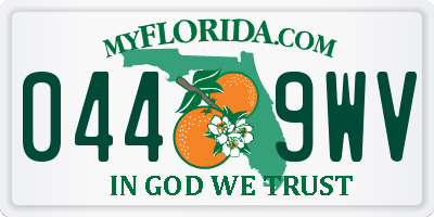 FL license plate 0449WV