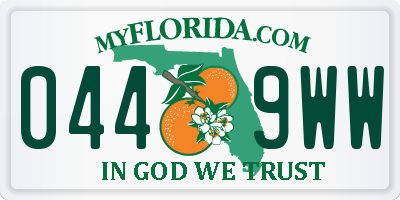 FL license plate 0449WW