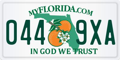FL license plate 0449XA