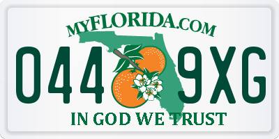 FL license plate 0449XG