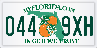 FL license plate 0449XH