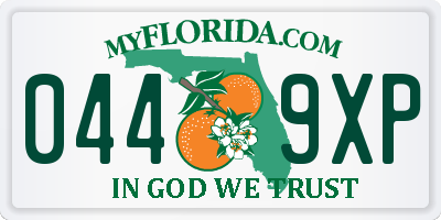 FL license plate 0449XP