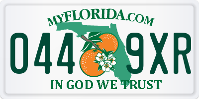 FL license plate 0449XR