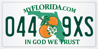 FL license plate 0449XS