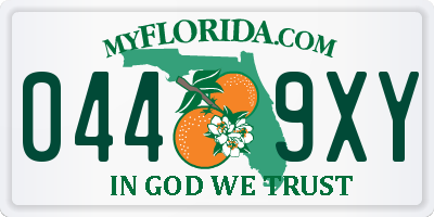 FL license plate 0449XY