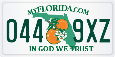 FL license plate 0449XZ