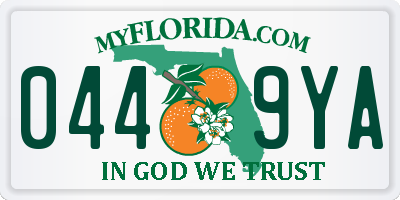 FL license plate 0449YA