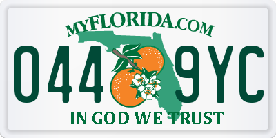 FL license plate 0449YC