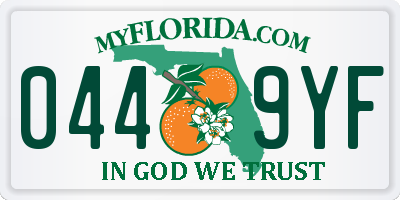FL license plate 0449YF