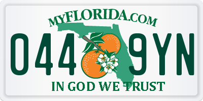 FL license plate 0449YN