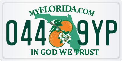 FL license plate 0449YP