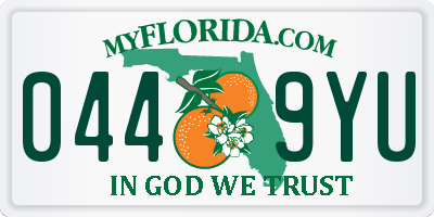FL license plate 0449YU