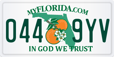 FL license plate 0449YV