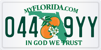 FL license plate 0449YY