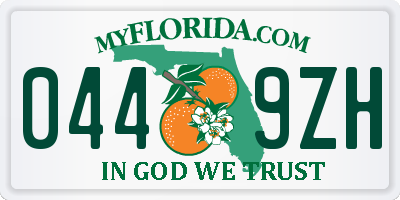 FL license plate 0449ZH
