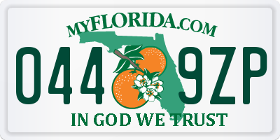 FL license plate 0449ZP
