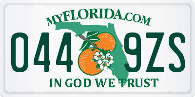 FL license plate 0449ZS