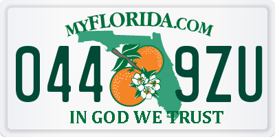 FL license plate 0449ZU