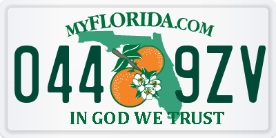 FL license plate 0449ZV