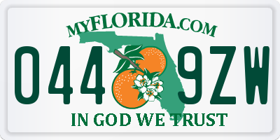 FL license plate 0449ZW