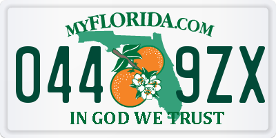 FL license plate 0449ZX