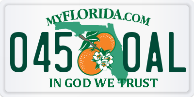 FL license plate 0450AL