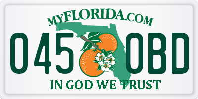 FL license plate 0450BD