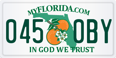 FL license plate 0450BY