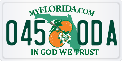 FL license plate 0450DA
