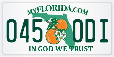 FL license plate 0450DI