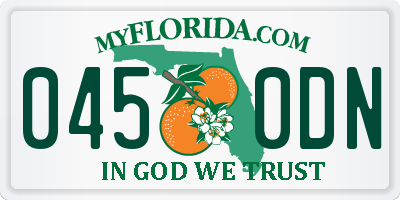 FL license plate 0450DN