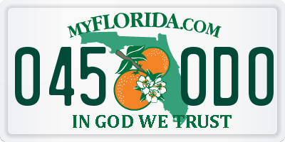 FL license plate 0450DO
