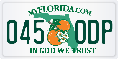 FL license plate 0450DP