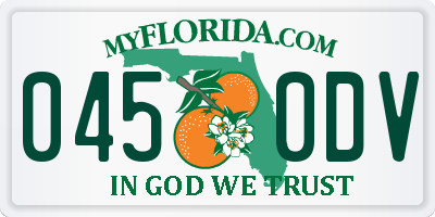 FL license plate 0450DV