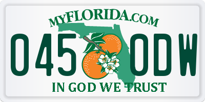 FL license plate 0450DW