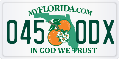 FL license plate 0450DX