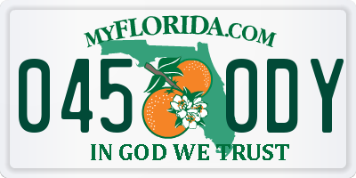 FL license plate 0450DY