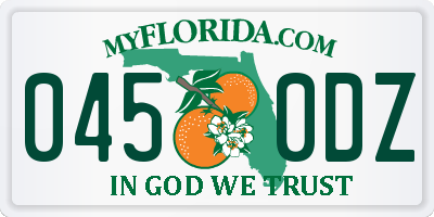 FL license plate 0450DZ
