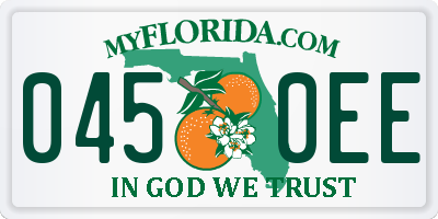 FL license plate 0450EE