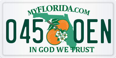 FL license plate 0450EN