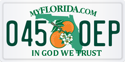 FL license plate 0450EP