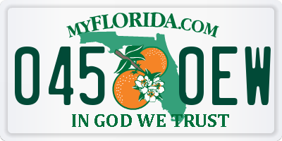 FL license plate 0450EW