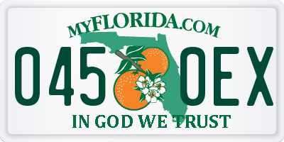 FL license plate 0450EX