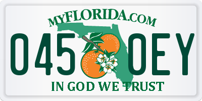 FL license plate 0450EY