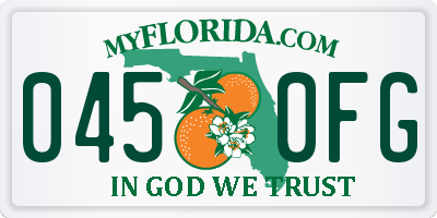 FL license plate 0450FG
