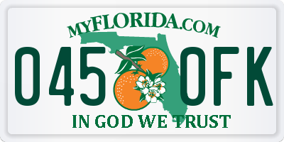 FL license plate 0450FK