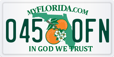 FL license plate 0450FN