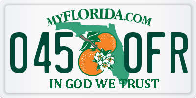 FL license plate 0450FR