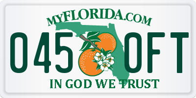 FL license plate 0450FT